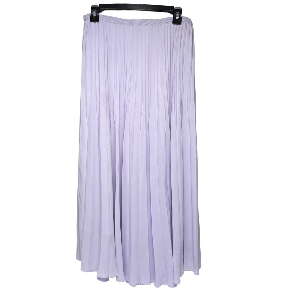 Uniqlo Lilac Pleated Maxi Skirt Large Flowy Elastic Waist Lined Ballet Fairy - Picture 3 of 8